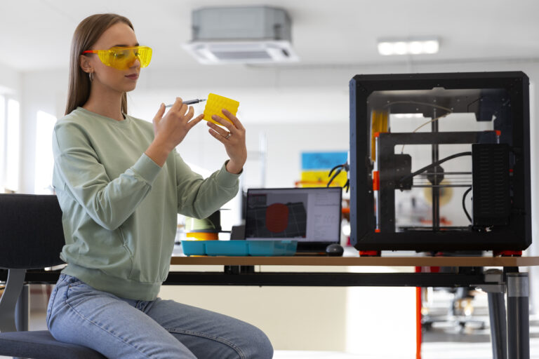pani z drukarką 3d- wydruk3d